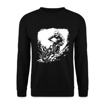 Mountainbiking Skizze - Unisex Pullover - Schwarz - Vorne - Alina (178cm) & Michal (187cm)