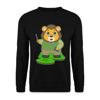 École du Maître Lion Pointeur de Bâtons - Sweat-shirt Unisexe - noir - Devant - Alina (178cm) & Michal (187cm)