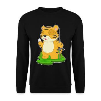 Tiger Billiard Cue - Unisex Sweatshirt - black - Front - Alina (178cm) & Michal (187cm)