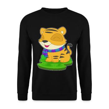 Écharpe d’hiver Tigre - Sweat-shirt Unisexe - noir - Devant - Alina (178cm) & Michal (187cm)