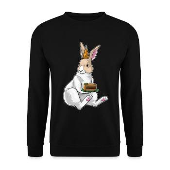 Gâteau d’anniversaire lapin - Sweat-shirt Unisexe - noir - Devant - Alina (178cm) & Michal (187cm)