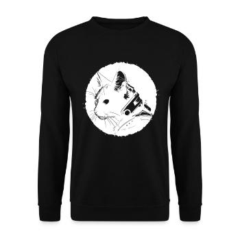 Chat Steampunk - Sweat-shirt Unisexe - noir - Devant - Alina (178cm) & Michal (187cm)