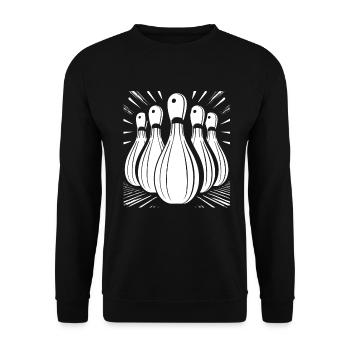 Graphiques de bowling - Sweat-shirt Unisexe - noir - Devant - Alina (178cm) & Michal (187cm)