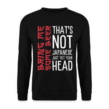 Funny beer saying with Japanese aesthetics - Unisex Sweatshirt - black - Front - Alina (178cm) & Michal (187cm)