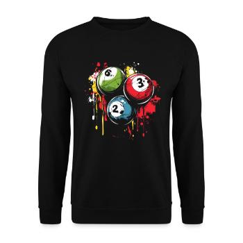 Billiard Balls Street Art - Unisex Sweatshirt - black - Front - Alina (178cm) & Michal (187cm)