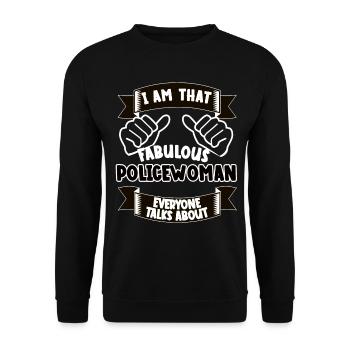Policewoman Funny Saying Gift - Unisex Sweatshirt - black - Front - Alina (178cm) & Michal (187cm)