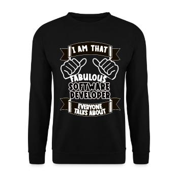 Software Developer Funny Saying Gift - Unisex Sweatshirt - black - Front - Alina (178cm) & Michal (187cm)