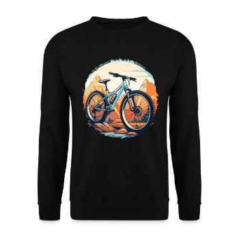 Mountain Biking Sketch Vintage - Unisex Sweatshirt - black - Front - Alina (178cm) & Michal (187cm)