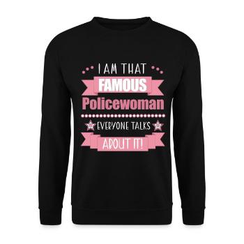 Policewoman Profession Ladies Gift - Unisex Sweatshirt - black - Front - Alina (178cm) & Michal (187cm)