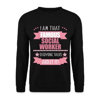 Sozialarbeiterin Beruf Damen Geschenk - Unisex Pullover - Schwarz - Vorne - Alina (178cm) & Michal (187cm)