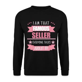 Saleswoman Profession Ladies Gift - Unisex Sweatshirt - black - Front - Alina (178cm) & Michal (187cm)