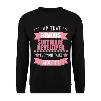 Software Developer Profession Ladies Gift - Unisex Sweatshirt - black - Front - Alina (178cm) & Michal (187cm)