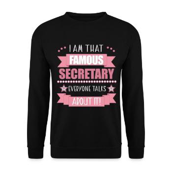 Secretary Profession Office Ladies Gift - Unisex Sweatshirt - black - Front - Alina (178cm) & Michal (187cm)