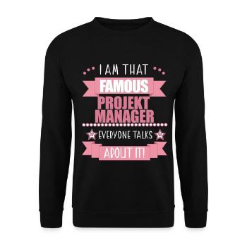 Project Manager Profession Ladies Gift - Unisex Sweatshirt - black - Front - Alina (178cm) & Michal (187cm)