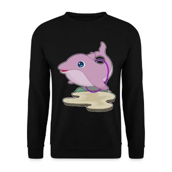 Dolphin Fitness Hoop Workout Gymnastics - Unisex Sweatshirt - black - Front - Alina (178cm) & Michal (187cm)