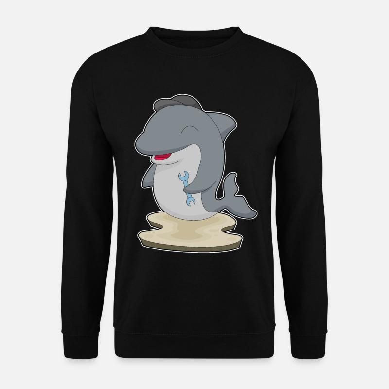 Clé artisanale dauphin - Sweat-shirt Unisexe - noir