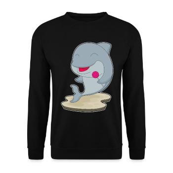 Dolphin lollipop - Unisex Sweatshirt - black - Front - Alina (178cm) & Michal (187cm)