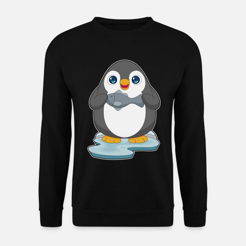 Pinguin Fisch - Unisex Pullover - Schwarz