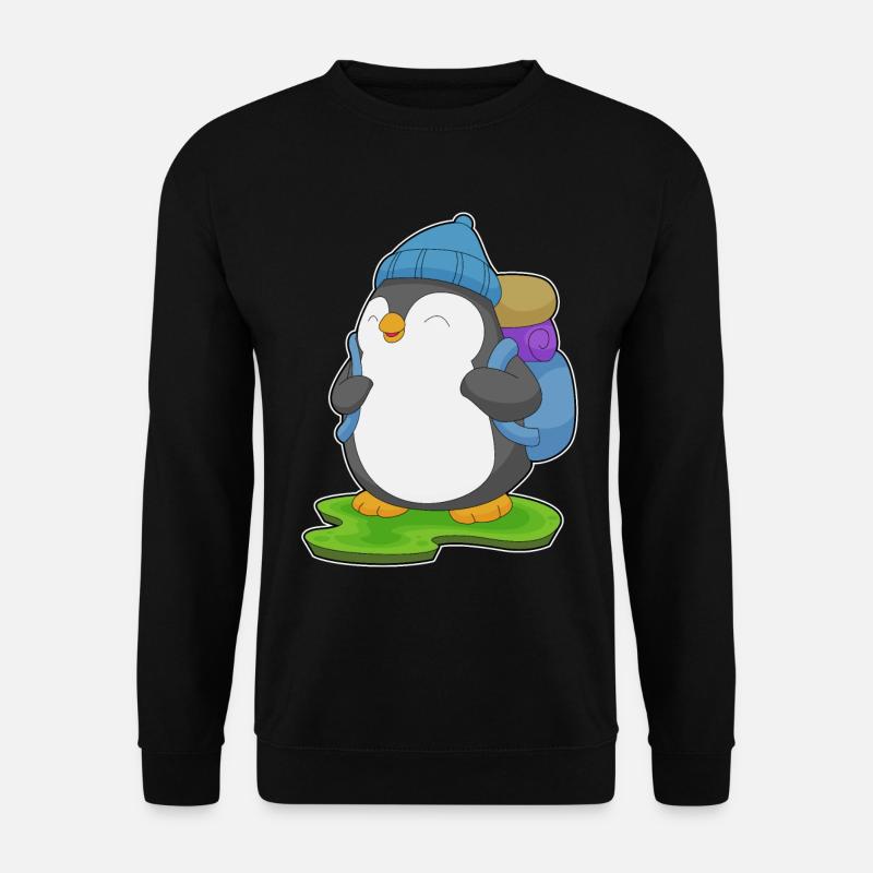 Pinguin Wanderer Rucksack Wandern - Unisex Pullover - Schwarz