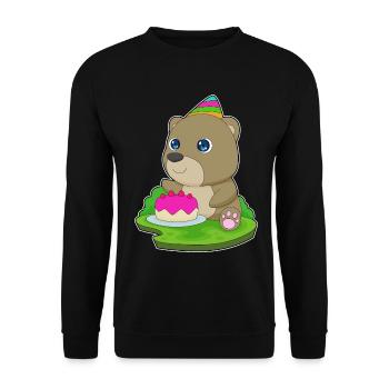 Gâteau d’anniversaire ours - Sweat-shirt Unisexe - noir - Devant - Alina (178cm) & Michal (187cm)