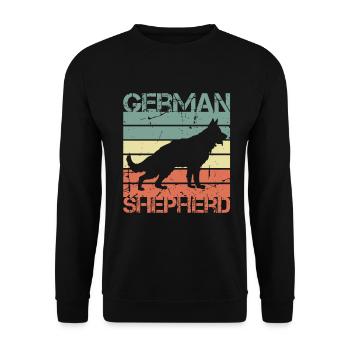 Retro German Shepherd - Unisex Sweatshirt - black - Front - Alina (178cm) & Michal (187cm)