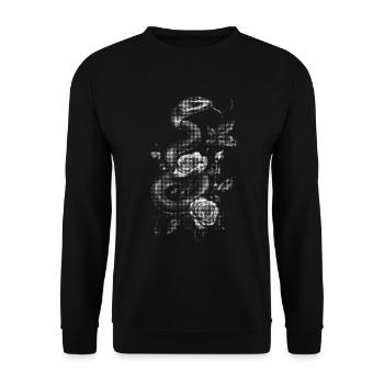 Schlange Natter Rose Ästhetik Blumen Geschenk - Unisex Pullover - Schwarz - Vorne - Alina (178cm) & Michal (187cm)