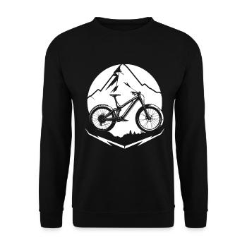 Mountain Bike Cyclist Sketch - Unisex Sweatshirt - black - Front - Alina (178cm) & Michal (187cm)