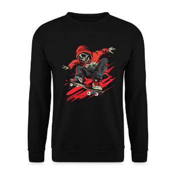 Lustiges Skateboarden - Unisex Pullover - Schwarz - Vorne - Alina (178cm) & Michal (187cm)
