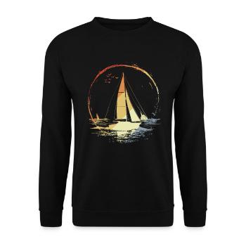 Vintage Segeln - Unisex Pullover - Schwarz - Vorne - Alina (178cm) & Michal (187cm)