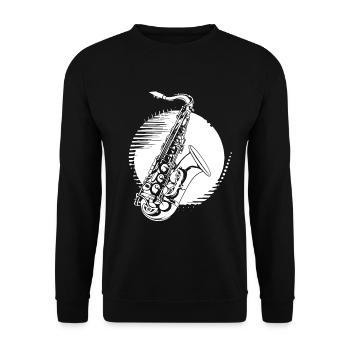 Graphisme pour saxophone - Sweat-shirt Unisexe - noir - Devant - Alina (178cm) & Michal (187cm)