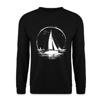 Segeln Zeichnung - Unisex Pullover - Schwarz - Vorne - Alina (178cm) & Michal (187cm)