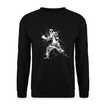 Kickboxing Drawing - Unisex Sweatshirt - black - Front - Alina (178cm) & Michal (187cm)