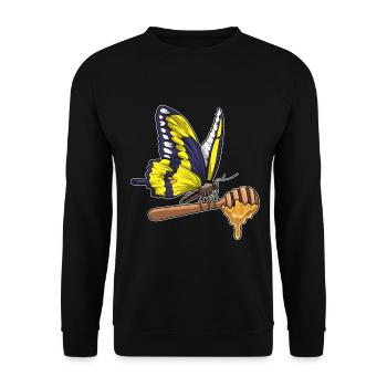 Papillon Miel - Sweat-shirt Unisexe - noir - Devant - Alina (178cm) & Michal (187cm)