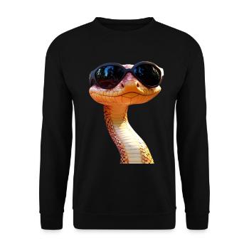Serpent Python Cobra Mamba Serpent à sonnettes Serpent - Sweat-shirt Unisexe - noir - Devant - Alina (178cm) & Michal (187cm)