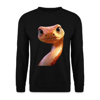 Schlange Python Kobra Mamba Klapperschlange Snake - Unisex Pullover - Schwarz - Vorne - Alina (178cm) & Michal (187cm)