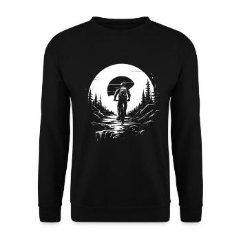 Mountain Biking Sketch - Unisex Sweatshirt - black - Front - Alina (178cm) & Michal (187cm)