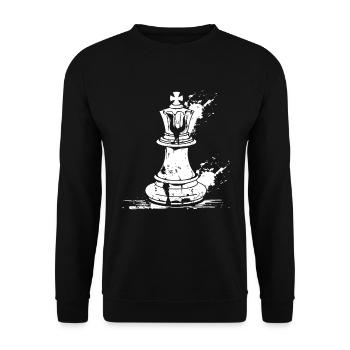 Chess piece sketch - Unisex Sweatshirt - black - Front - Alina (178cm) & Michal (187cm)