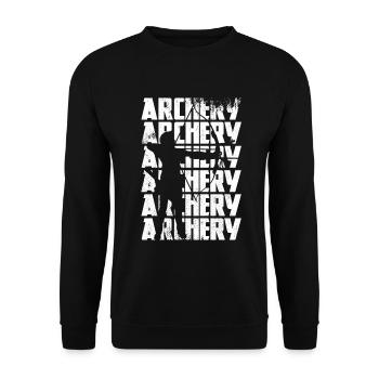 Bogenschießen - Unisex Pullover - Schwarz - Vorne - Alina (178cm) & Michal (187cm)