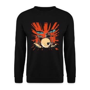 Batterie rétro graphique - Sweat-shirt Unisexe - noir - Devant - Alina (178cm) & Michal (187cm)