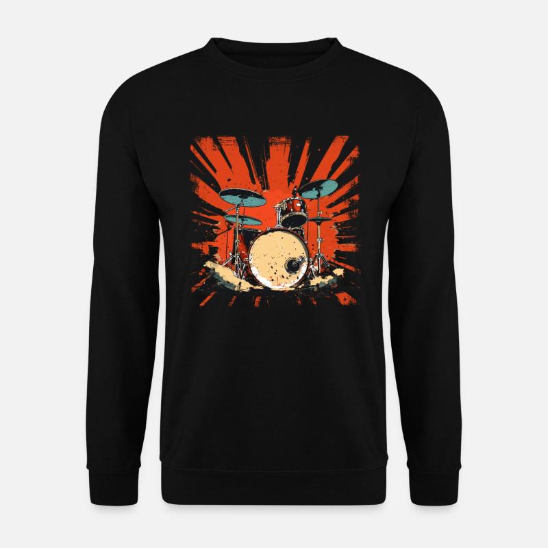 Retro Schlagzeug Grafik - Unisex Pullover - Schwarz