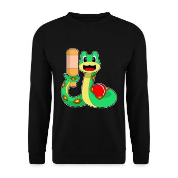 Schlange Cricket Cricketschläger - Unisex Pullover - Schwarz - Vorne - Alina (178cm) & Michal (187cm)