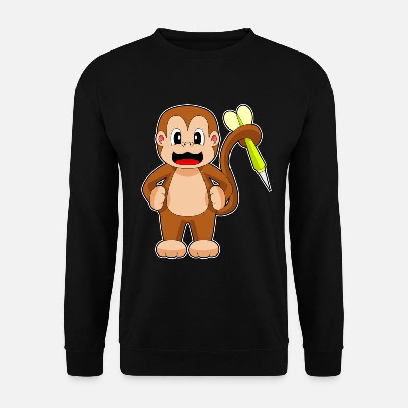 Affe Dart Dartpfeil - Unisex Pullover - Schwarz