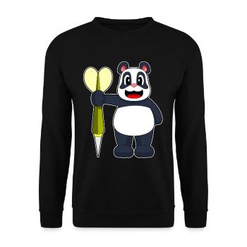 Panda Dart Dartpfeil - Unisex Sweatshirt - black - Front - Alina (178cm) & Michal (187cm)