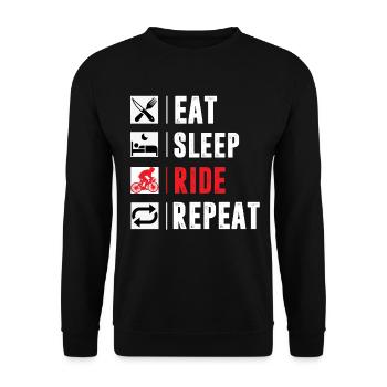 Eat Sleep Ride Repeat Shirt For Men Women And Kids - Unisex Pullover - Schwarz - Vorne - Alina (178cm) & Michal (187cm)