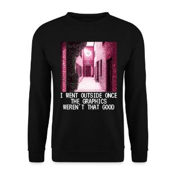 Funny Pixel Art Pixel Graphic Sarcasm Gift - Unisex Sweatshirt - black - Front - Alina (178cm) & Michal (187cm)