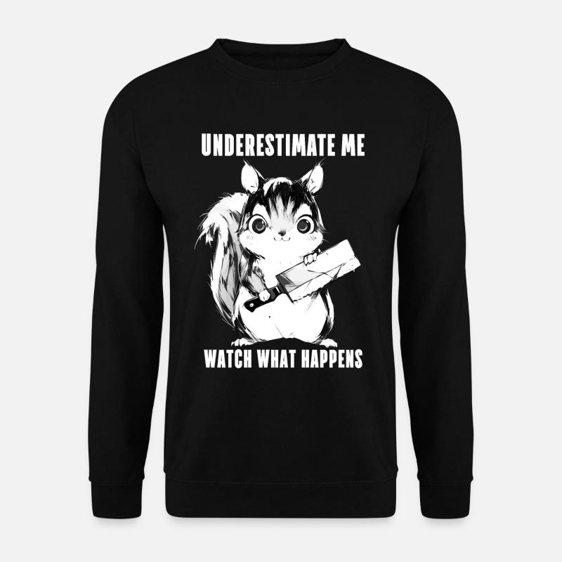 Crazy Squirrel Anime Kawaii Gift - Unisex Sweatshirt - black
