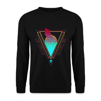 Wolf Vaporwave Synthwave 90s 80s sunset - Unisex Sweatshirt - black - Front - Alina (178cm) & Michal (187cm)
