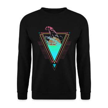 Tigre sibérien Vaporwave Synthwave des années 90 - Sweat-shirt Unisexe - noir - Devant - Alina (178cm) & Michal (187cm)
