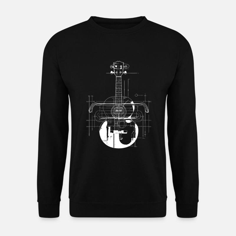 Dessin de ukulélé - Sweat-shirt Unisexe - noir