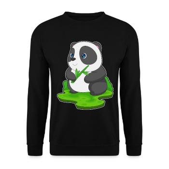 Panda Bambus - Unisex Pullover - Schwarz - Vorne - Alina (178cm) & Michal (187cm)